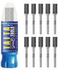 Super Sharp Double Cut Sa Three Tungsten Carbide Burr Bit With Quarter Inch Shank Perfect For Die Grinders Set Display
