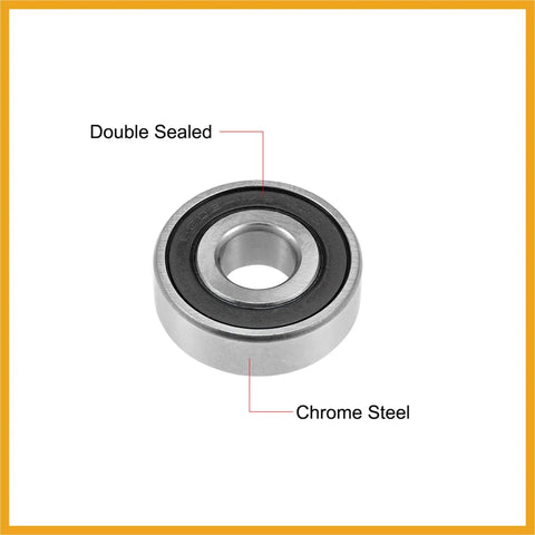 Rock Solid 6202 Deep Groove Ball Bearing 12mm x 35mm x 11mm Double Sealed Chrome Steel for precision use.