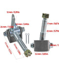 Left And Right Go Kart Steering Spindles Set Front For Wheel Hub ATV Buggy Quad Electric Replacement showing dimensions
