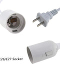 E26 E27 LED Light Socket With 5.9 Foot Extension Cord On Off Switch US Power Plug For Pendant Lighting Bulb Socket