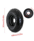 32 Inch Go Kart Rear Live Axle Kit With 420 Sprocket Chain 24T 28T Splines, 3 Stud Wheel Hub, and tire dimensions shown