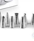 Pro Grade Stainless Steel Cookie Press Gun Kit With 10 Disc Variations And 8 Interchangeable Nozzles Dishwasher Safe 18/10 Inox