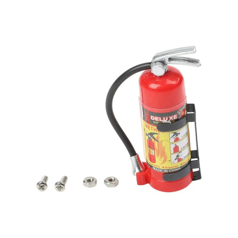 Beefy Solid Red Plastic Simulation Fire Extinguisher For 1/8 Scale Rc Rock Crawler Rig with mounting hardware.