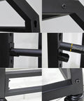 Close-up of Rock Solid Heavy Duty Fabric Roll Storage Rack With Adjustable Hanging Rod showing 22mm rod details and sturdy frame