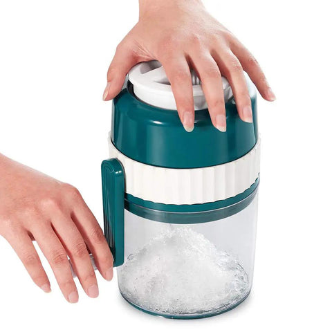 Portable Ice Shaver And Snow Cone Machine With Free Ice Cube Trays, Quick Ice Crusher, BPA Free, stainless steel parts visible