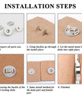 Installation steps for Heavy Duty 40 Pack Of 14Mm Metal Button Snap Fasteners Assorted Silver Gold Bronze Gunmetal.