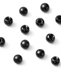 18Pcs M4 x 9mm Threaded Ball Knobs and Screw Caps Set for Lighting DIY Projects, Black Carbon Steel Hardware close-up view.
