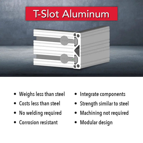 Top Shelf Three By Three Quarter T Slotted Aluminum Extrusion Bar with six open channels, showing smooth profile and modular design.