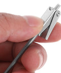 Close-up of a hand holding a carbon steel toggle bolt from the 15 Piece Heavy Duty Toggle Bolts And Wing Nut Kit For Drywall And Concrete.