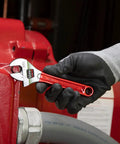Extra Capacity Adjustable Wrench With Forged Alloy Steel Jaw, High Polish Chrome Finish, 6 1/2 Inch Length, used on pipe