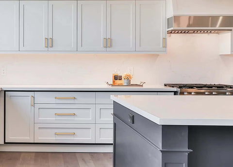 Modern kitchen showcasing Ten Pack Champagne Bronze Cabinet Knobs Heavy Duty Drawer Pulls Rock Solid Kitchen Hardware Easy Peasy Install 7 Inch Center To Center.
