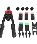 Stainless Steel Hand Rivet Nut Tool Kit BT 606 With M8 Nut 9mm Stroke 25x Leverage, including accessories, for sheet metal repairs.