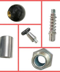 Badass Heavy Duty Spring Loaded Pull Pin With Easy Grip Ball Handle For Quick Release Tool Mounting And Precision Workholding Three Eighth Inch Industrial Grade Steel assorted parts including black ball handle and steel components