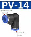 Hot Pick Bulk 50 Or 100 Pack PV PU Pneumatic Fittings Water Pipe Connector Tube Quick Couplings Release Joint Push In For Air Hose 4mm 6mm 8mm 10mm 12mm 16mm Garden PVC Tubing Easy Install, PV-14 elbow fitting
