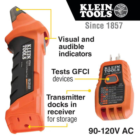AC Circuit Breaker Kit With GFCI Digital Circuit Breaker Finder Non Contact Voltage Tester Pen Zipper Bag 3 Piece Set