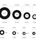 Diagram of Nylon Flat Washer Kit 510 Pcs Assortment Set For Electrical Connections In Home And Commercial Appliances Including M2 M2.5 M3 M4 M5 M6 M8 M10 Sizes For Quick DIY Repairs And Hardware Projects showing measurements of sizes M2-M10