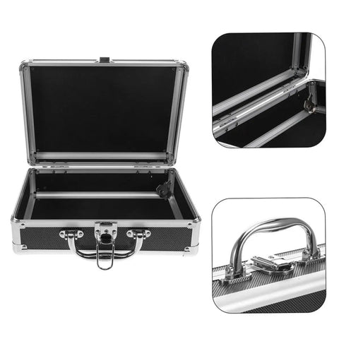 Rock Solid Hardcore Aluminum Rolling Tool Box With Secure Lock And Sturdy Grab Handle Lightweight Portable Design For Mechanics Diy Creators And Contractors Mobile Workshop Storage Solutions, open view showing interior and locking mechanism.