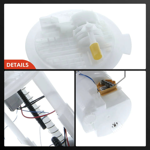 Fuel Pump Module Assembly With Sending Unit For Dodge Dakota 2005 To 2009 And Mitsubishi Raider 2006 To 2009 3.7L And 4.7L V6 V8 Direct Fit Replacement OE Style Sending Unit Replace 5142218AD detailed view showing connectors and wiring