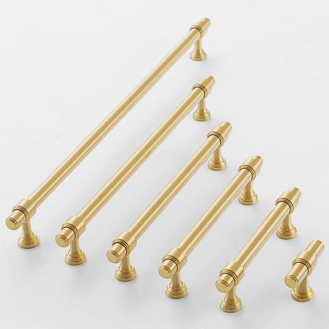 Swanky Gold Finish On Heavy Duty Solid Brass Cabinet Pulls Double Hole Mounting Fits Kitchen Drawers And Wardrobes 260 Millimeter Premium Furniture Hardware in various sizes.