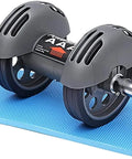 Double Track Ab Roller Wheel With Auto Rebound Core Crasher Heavy Duty Steel Build Anti Slip Handles Smooth Roll Action on mat.