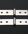 Two Pack Self Locking Spring Cabinet Hinges Featuring Vintage Wooden Box Hardware And Heavy Duty Furniture Joints Built Like A Tank For Easy Install Wall Mount Brackets On Suitcases And Storage Trunks, stainless steel two hinge set.