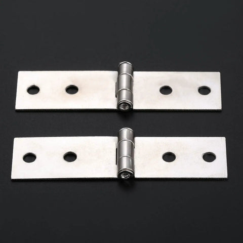 Two Pack Self Locking Spring Cabinet Hinges Featuring Vintage Wooden Box Hardware And Heavy Duty Furniture Joints Built Like A Tank For Easy Install Wall Mount Brackets On Suitcases And Storage Trunks, stainless steel two hinge set.