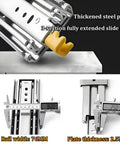 Built Damn Tough 76 Inch Heavy Duty Drawer Slides With Lock, 500 Lb Tool Box Glides side view showing 3-section extended slide rails.