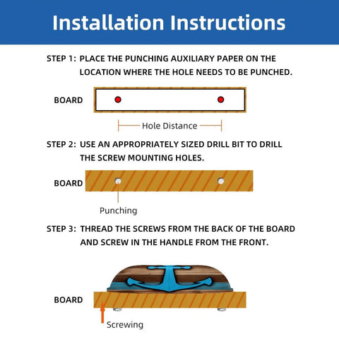 Installation instructions for Heavy Duty Construction Hella Smooth Sliding Rustic Cabinet Cup Pulls 6 Pack Drawer Handles.