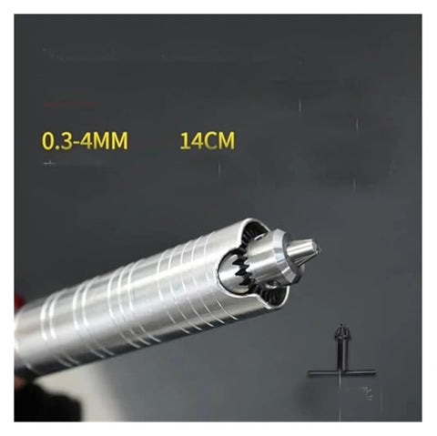 Close-up of flexible shaft for Badass 800W Heavy Duty Gemstone Polishing Machine showing size and drill specifications.