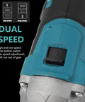 Dead-Easy No-Fuss Cordless Rivet Gun With 21V Battery And Brushless Motor showcases dual speed switch for optimal performance.