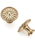 Vintage Rosette Sunburst Cabinet Knobs In Champagne Bronze Finish, 30 Pack, One And A Quarter Inch Diameter, showing detailed design.