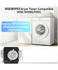 Dryer Programmer Switch W10185992 Element for Kenmore Dryers, Direct Fit Replacement Part, 115V 60Hz Compatible, Easy Install, Durable Electronic Control Switch and Heating Element for Reliable, Efficient Drying, shown with Whirlpool dryer