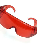 Premium Pro Grade Dental Laser Safety Goggles Blocking UV And Led Rays While Keeping Your Vision No Sweat Thanks To Tough Anti Fog Polycarbonate Shields And Snug Comfort Fit All Day, red tinted with side vents