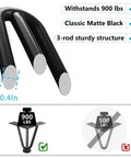 28 Inch Black Hairpin Table Legs Set of 4, Heavy Duty 900 Lb Capacity, showing 3-rod structure and classic matte black finish