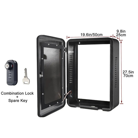 Heavy Duty Rugged As Nails Outdoor EV Charger Enclosure For Wall Mounted Stations Made From Cold Rolled Steel with combination lock.