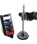 Pro Grade Stainless Steel Sharpening Angle Jig With Quick Metric Stops crafted for precise alignment on bench grinders.