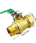 Heavy Duty Brass Ball Valve With Compression Fitting For Aluminum Composite Pipe, 8cm size, green quarter turn handle, plumbing valve.