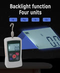 Heavy Duty Digital Force Gauge And Push Pull Meter That Works Like A Champ For Tension Tests, showing backlight display and units.
