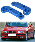 Aluminum Drift Lock Adapter Kit Beef Up Turn Angle By 25 Percent For E46 M3 Drift And Power Tuning Blue Finish on car