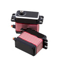 Top Shelf Badass Brushless Servo Using Eight Point Four Volts Generates Thirty Five Kilogram Centimeter Power With Heavy Duty Steel Gears And Full Waterproof Cover For Remote Control Cars Includes Arm - Two servos showing detailed design.