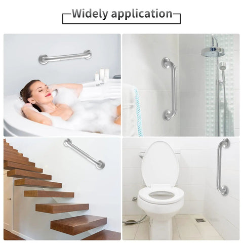 Super Duper Top Shelf Badass Stainless Steel Shower Grab Bars 2 Pack 16 Inch for bathrooms, tubs, showers, and stairs.