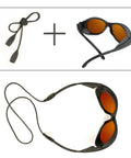 Top Notch Laser Safety Glasses Featuring Killer OD5+ Protection with a black neck strap for secure wear during use.