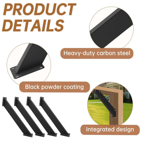 Heavy Duty 45 Degree Angle Brackets For Pergolas Roof Beams And Wooden Structures Metal Supports For Treehouses Gazebos Porches And Patios 6 Pack Heavy Duty Steel Build For Maximum Load Bearing And Easy Installation