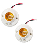 High Sensitivity E27 Sensor Light Socket Adapter 1 Or 2 Pack shown from top view with wires, white and gold details
