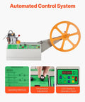 Pro Grade Automatic Webbing Cutting Machine with Adjustable Temperature and LCD Display, control system and panels close-up