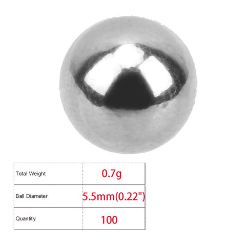 100 Piece 5.5mm 304 Stainless Steel Bearing Balls Grease Monkey Approved For Heavy Repair And DIY Backyard Builds Boss Level Smooth Round hardware.