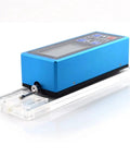 Dead On Precision Handheld Surface Roughness Meter Portable Digital Profilometer for Workshop Floors and Metrology Labs, compact blue device.