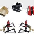 Front Suspension Shock Swing Arm Kit For ATV Quad Go Kart, 220mm Upper And Lower Steering Knuckle Spindle Replacement