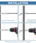 Installation guide for Heavy Duty Self Drilling Drywall Anchor Screw Kit showing screw anchor and driver in action.