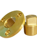 Solid Brass Garboard Drain Plug Kit For One Half Inch Hole, Includes Plug And Receptacle, One Half Inch NPT Thread, Durable Marine Hardware